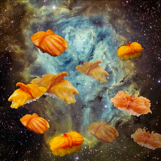 Illustration for article titled These pictures of sushi floating in space are truly awesome